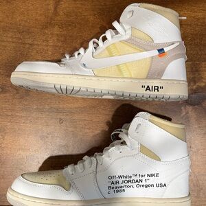 Nike Off-White Air Jordan 1 in White and Cream